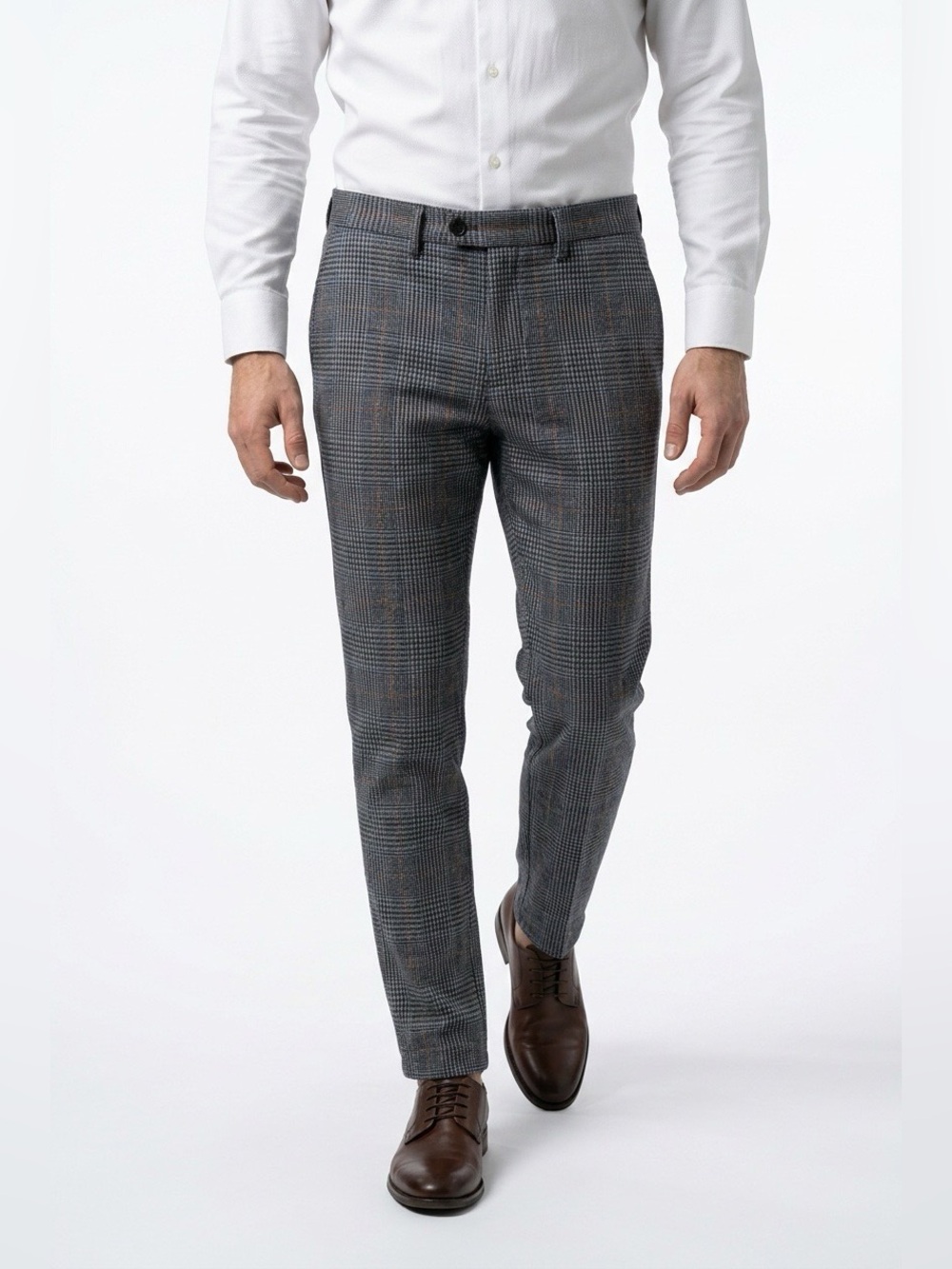 Banks Journal Men's Grey Glen Plaid Dress Pants